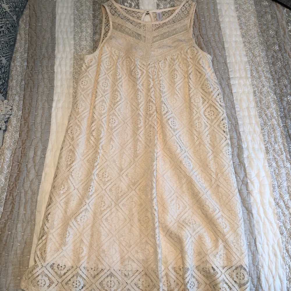 Off white A-line lace dress